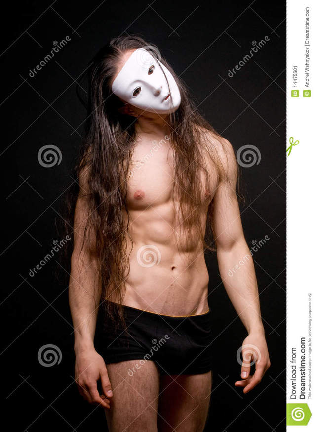 male naked bodybuilders model stock mask