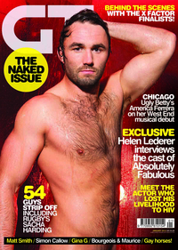 gay action pics sacha harding gay times front cover strips off elton john aids charity appeal
