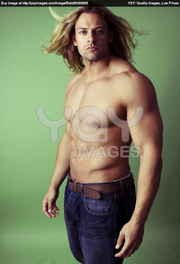hot male body builders athletic sexy male body builder blonde long hair stock