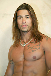 Italian muscle men shirtless long hair hunk cute italian stud