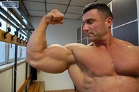 Italian muscle men alessandro grassi flexing biceps italian