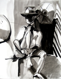 male porn dick male nude dick tracy greater ink wash fine art drawing